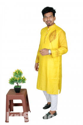 Semi Long Cotton Panjabi For Men